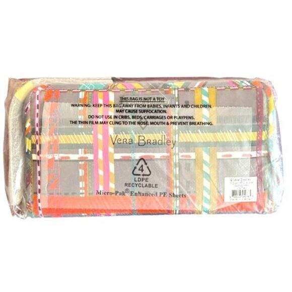 Vera Bradley Plaid Twill RFID Wristlet, 7.5"x 4.0" - Picture 6 of 9